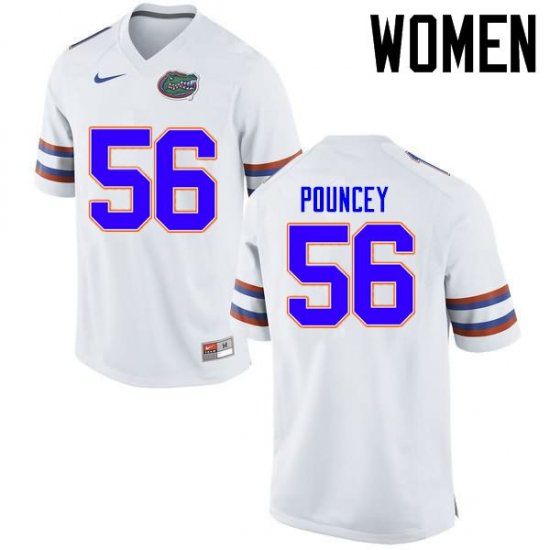 Women's Florida Gators #56 Maurkice Pouncey NCAA Nike White Authentic Stitched College Football Jersey WFU1062PL